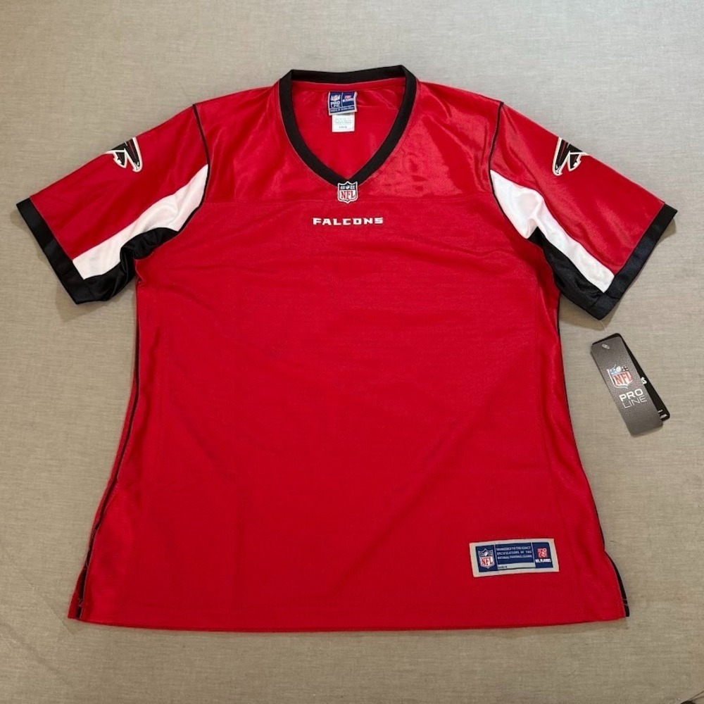 Atlanta Falcons NFL Pro Line Jersey Womens Large Red Blank Short Sleeve.